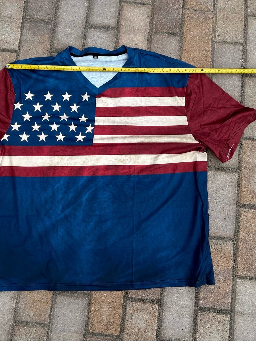 American Flag V-Neck Short Sleeve Tee - NWOT